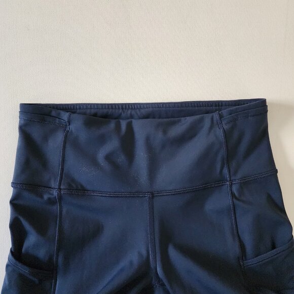 Lululemon Navy Nulux High Rise Fast & Free 7/8 Crop 19" - Picture 5 of 6